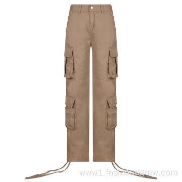 Vintage High Waist Streetwear Wide Leg Cargo Pants